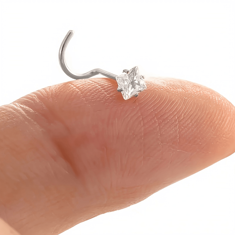 Set of Four Elegant Minimalist Stainless Steel Nose Rings